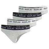 REPLAY Damen Strings, 4er Pack - String, Logobund, Baumwollmischung