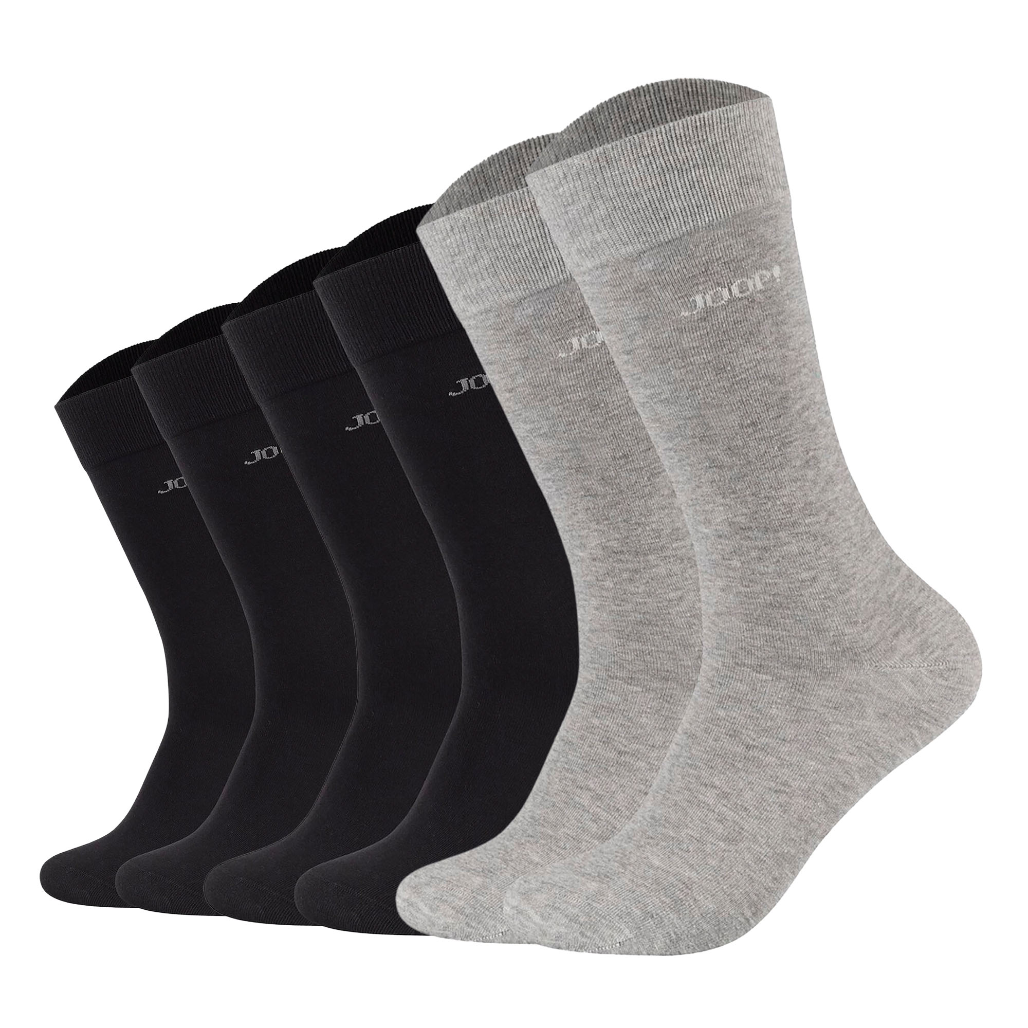 JOOP! Unisex Socken, 6er Pack - Premium Essential Organic Cotton Socks, Logo, einfarbig