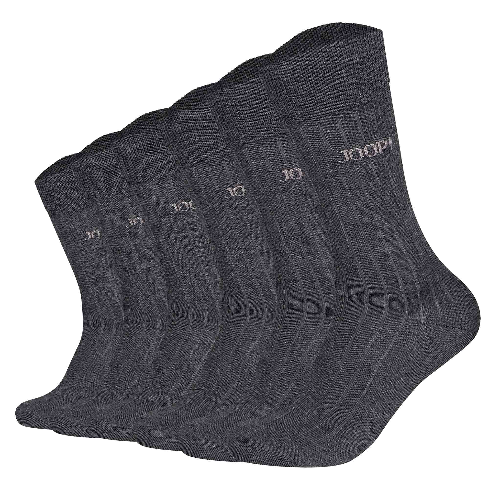 JOOP! Unisex Socken, 6er Pack - Premium Essential Mercerised Socks, Logo, einfarbig