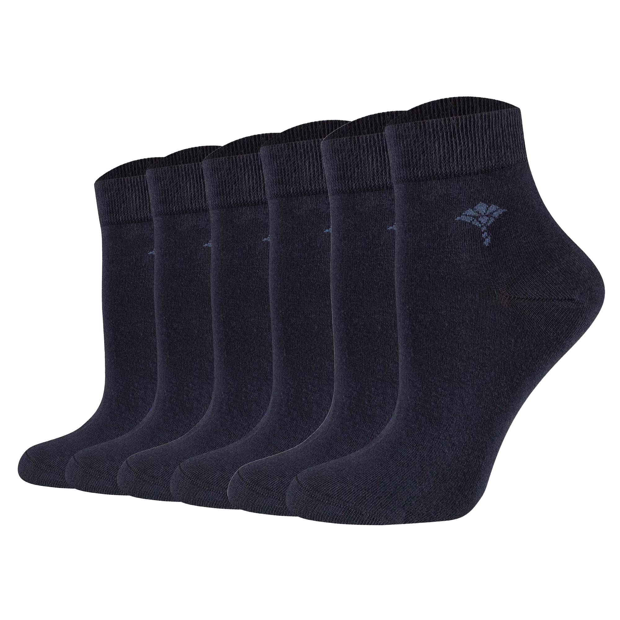 JOOP! Damen Quartersocken, 6er Pack - Daily Glam Organic GOTS Quarter, Baumwoll-Mix, uni