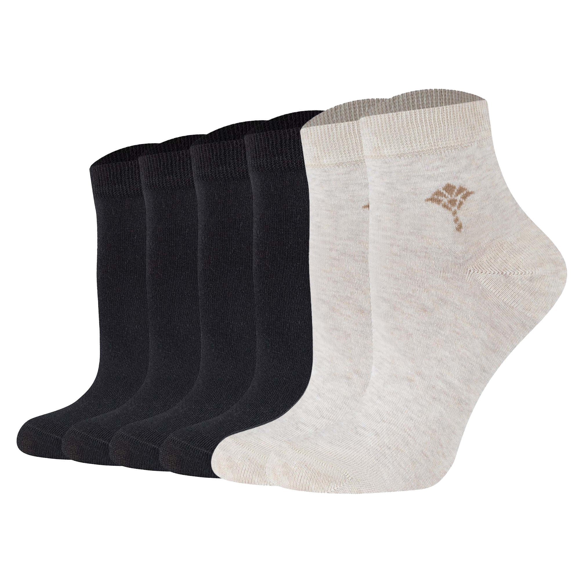 JOOP! Damen Quartersocken, 6er Pack - Daily Glam Organic GOTS Quarter, Baumwoll-Mix, uni