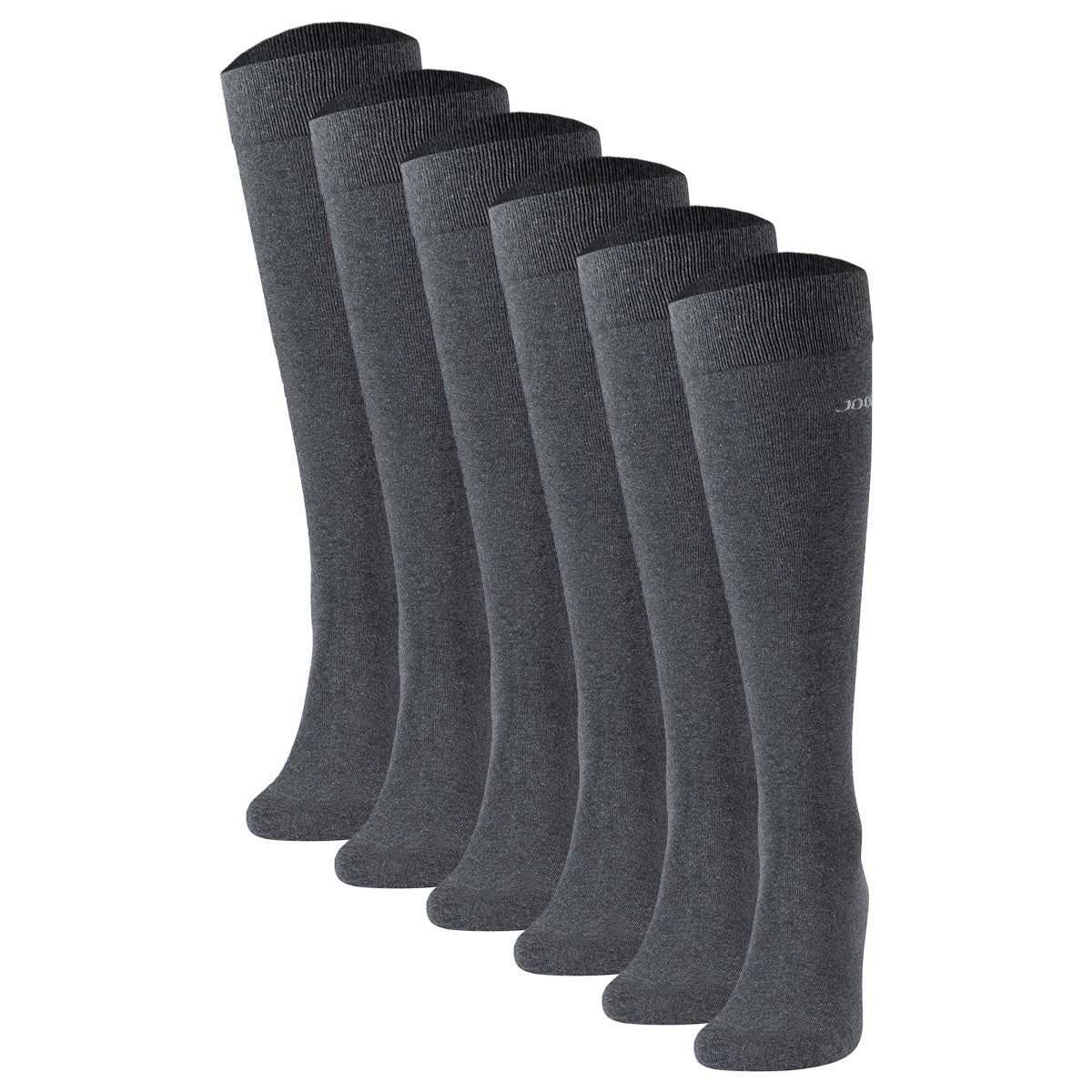 JOOP! Herren Kniestrümpfe, 6er Pack - Premium Essential Cotton Knee High, Logo, einfarbig
