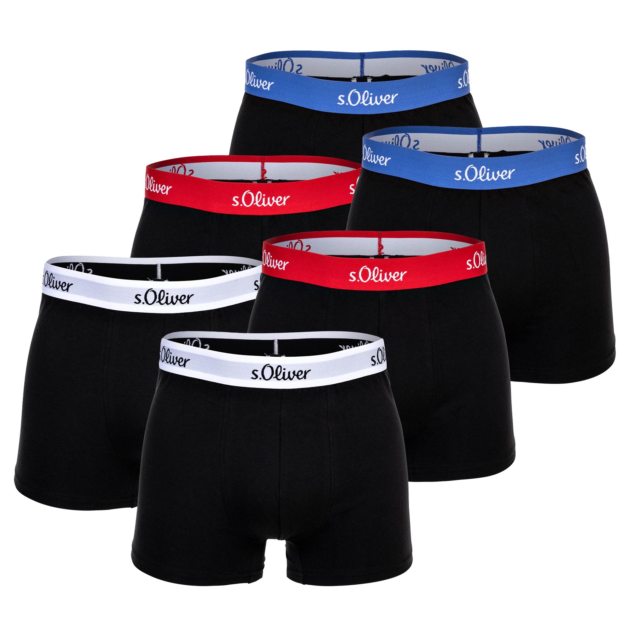 s.Oliver Men's Boxer Briefs, 6 Pack - Boxer Brief, Cotton Stretch