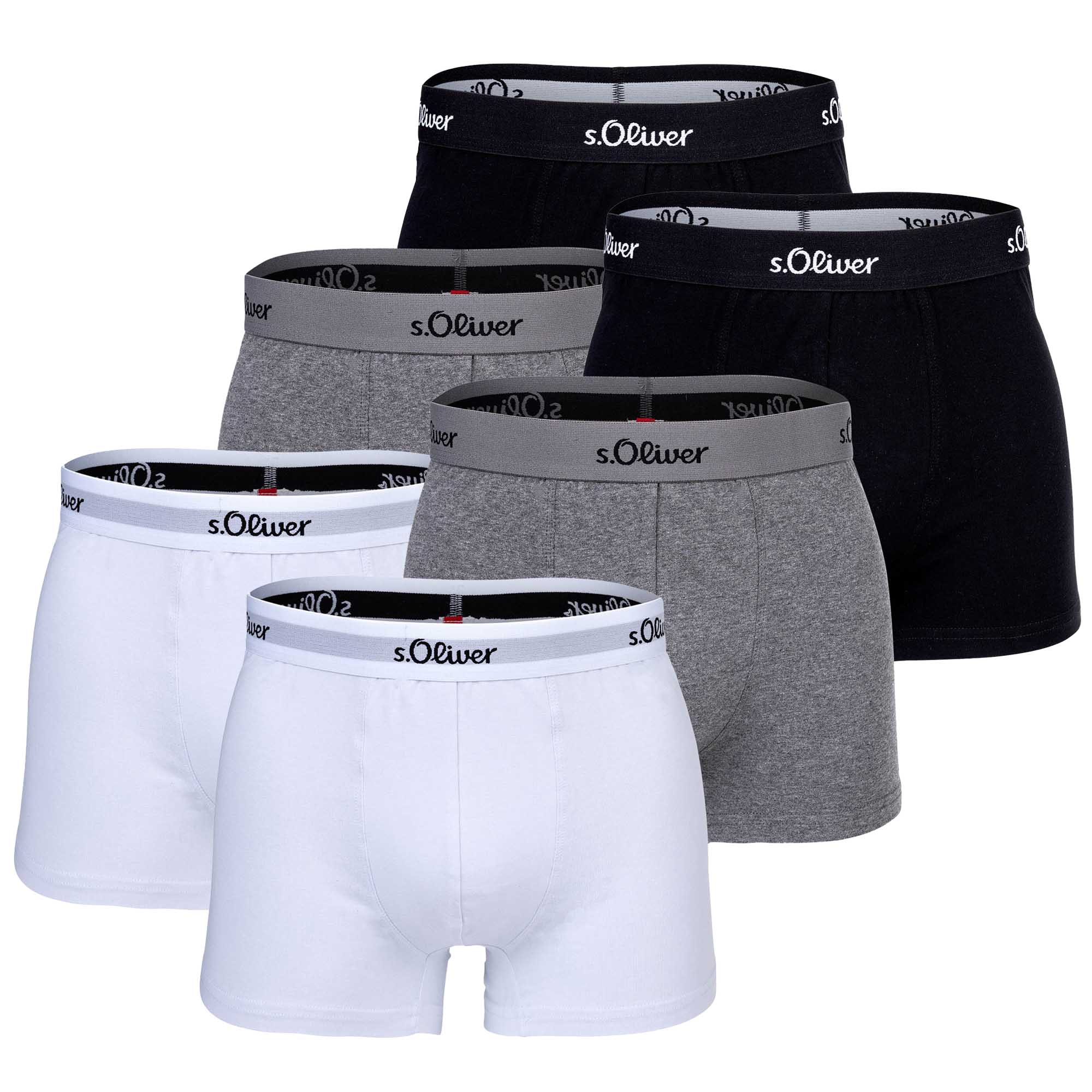 s.Oliver Men's Boxer Briefs, 6 Pack - Boxer Brief, Cotton Stretch