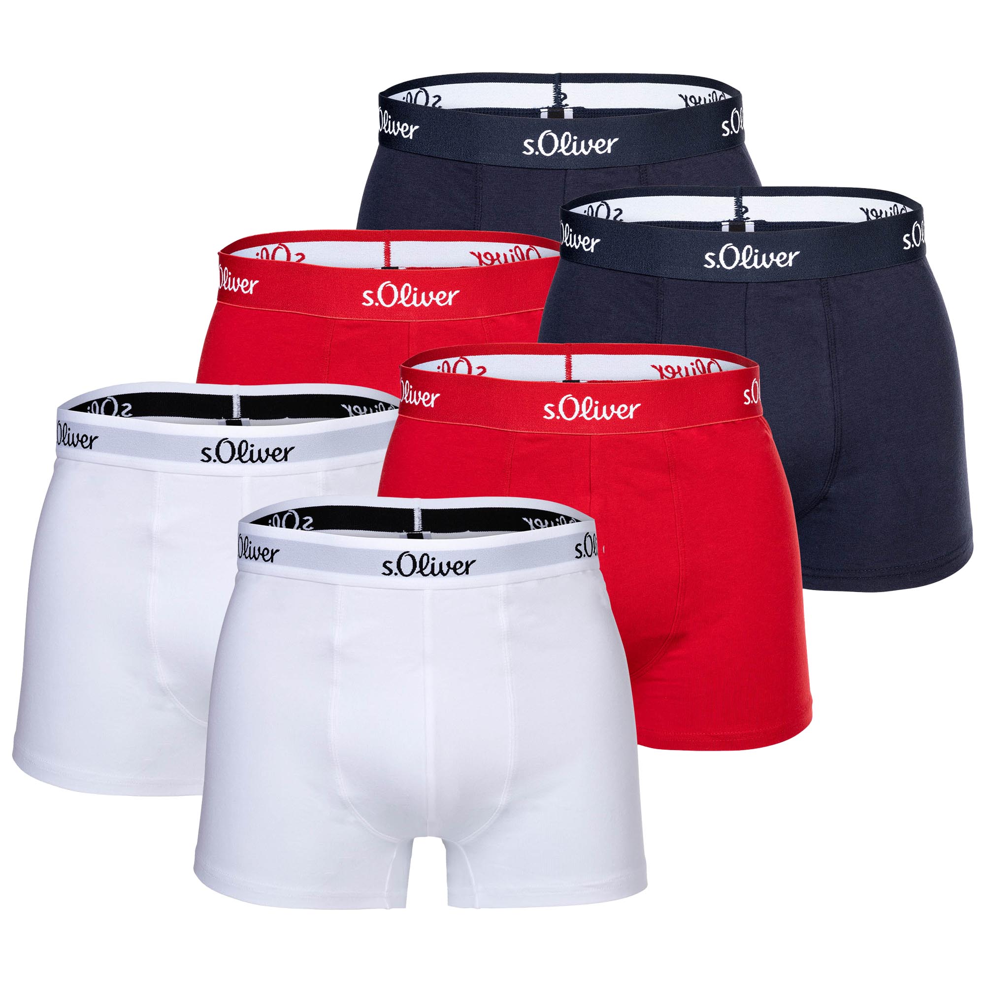 s.Oliver Men's Boxer Briefs, 6 Pack - Boxer Brief, Cotton Stretch