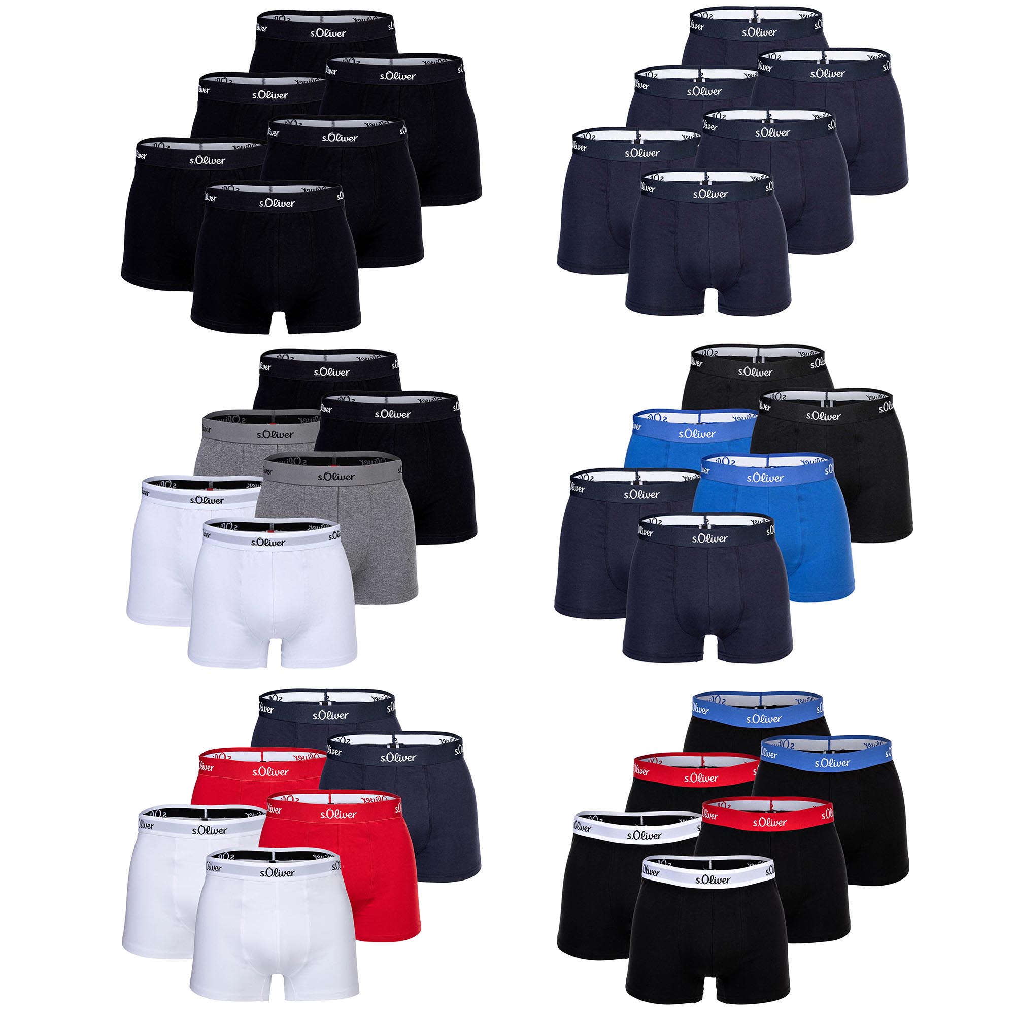 s.Oliver Men's Boxer Briefs, 6 Pack - Boxer Brief, Cotton Stretch