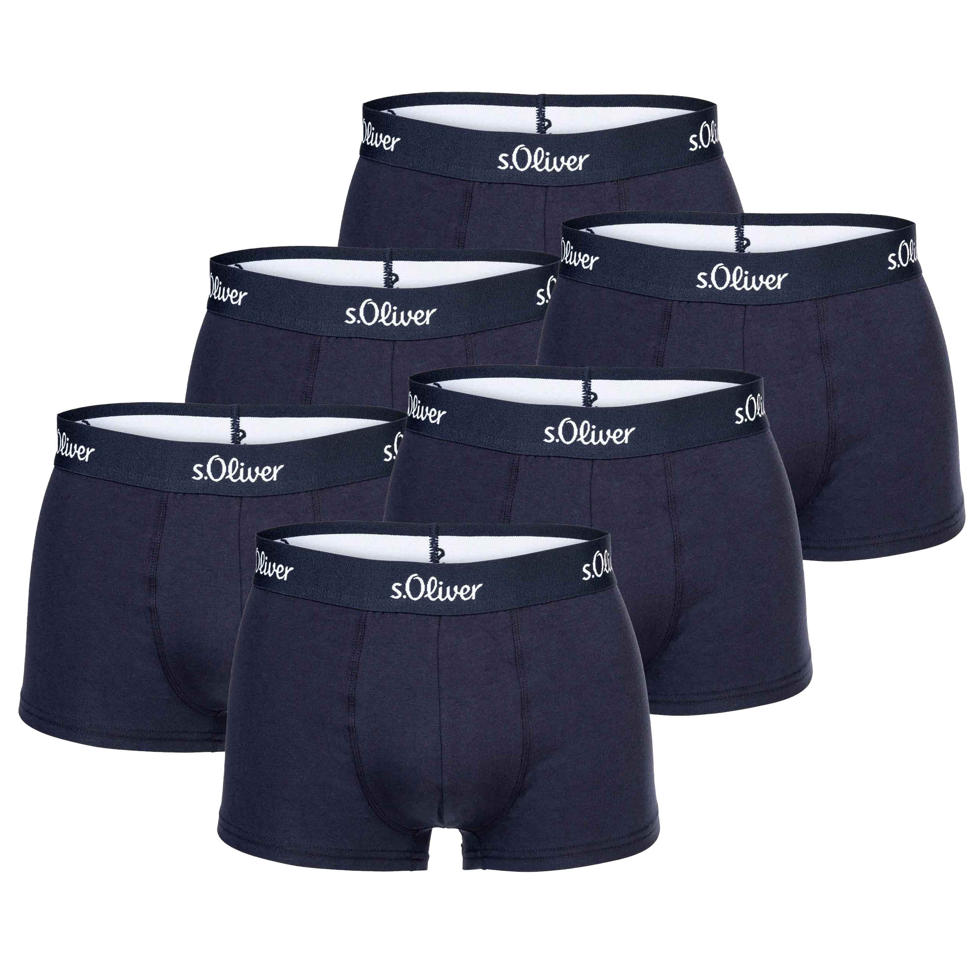 s.Oliver Herren Boxershorts, 6er Pack - Trunks, Hipsters, Baumwoll-Stretch