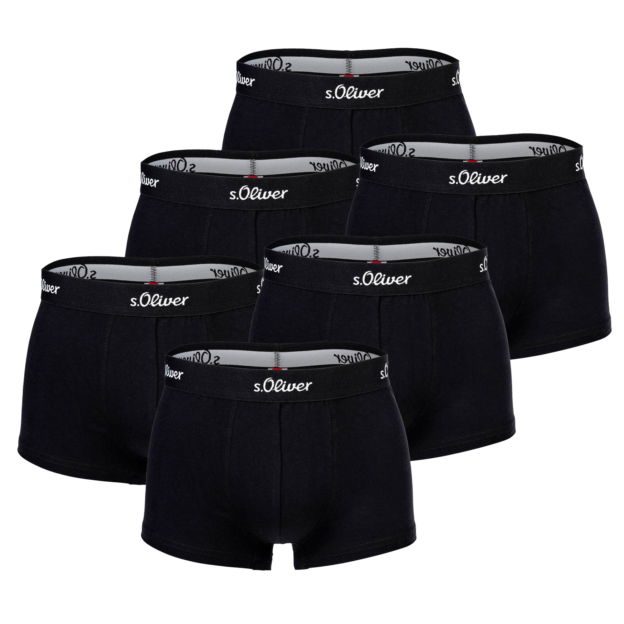s.Oliver Herren Boxershorts, 6er Pack - Trunks, Hipsters, Baumwoll-Stretch