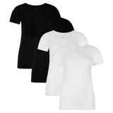 Bamboo basics Damen T-Shirt KATE, 4er Pack - Unterhemd, Rundhals, Single Jersey