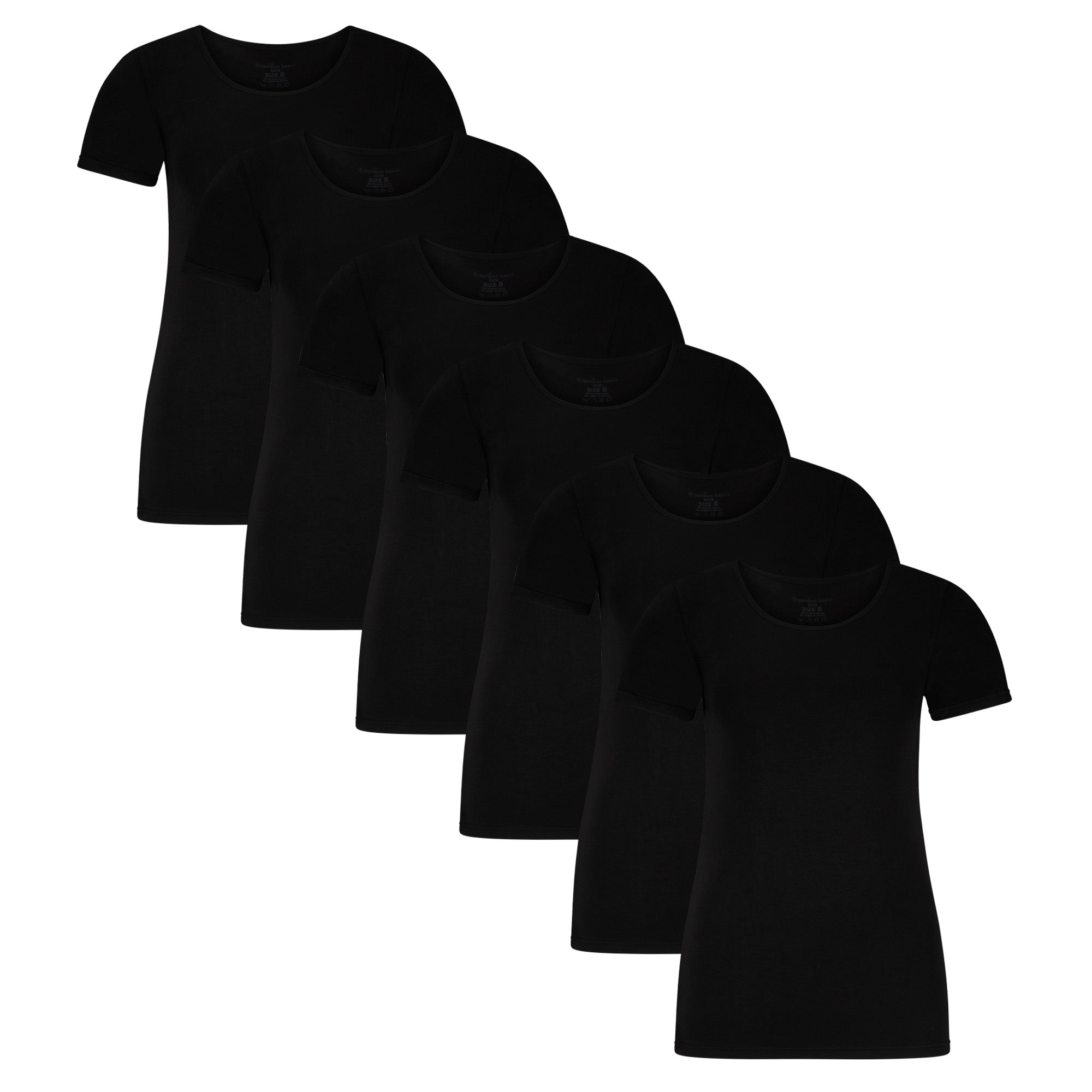 Bamboo basics Ladies T-Shirt KATE, pack of 6 - undershirt, crew neck, Single Jersey