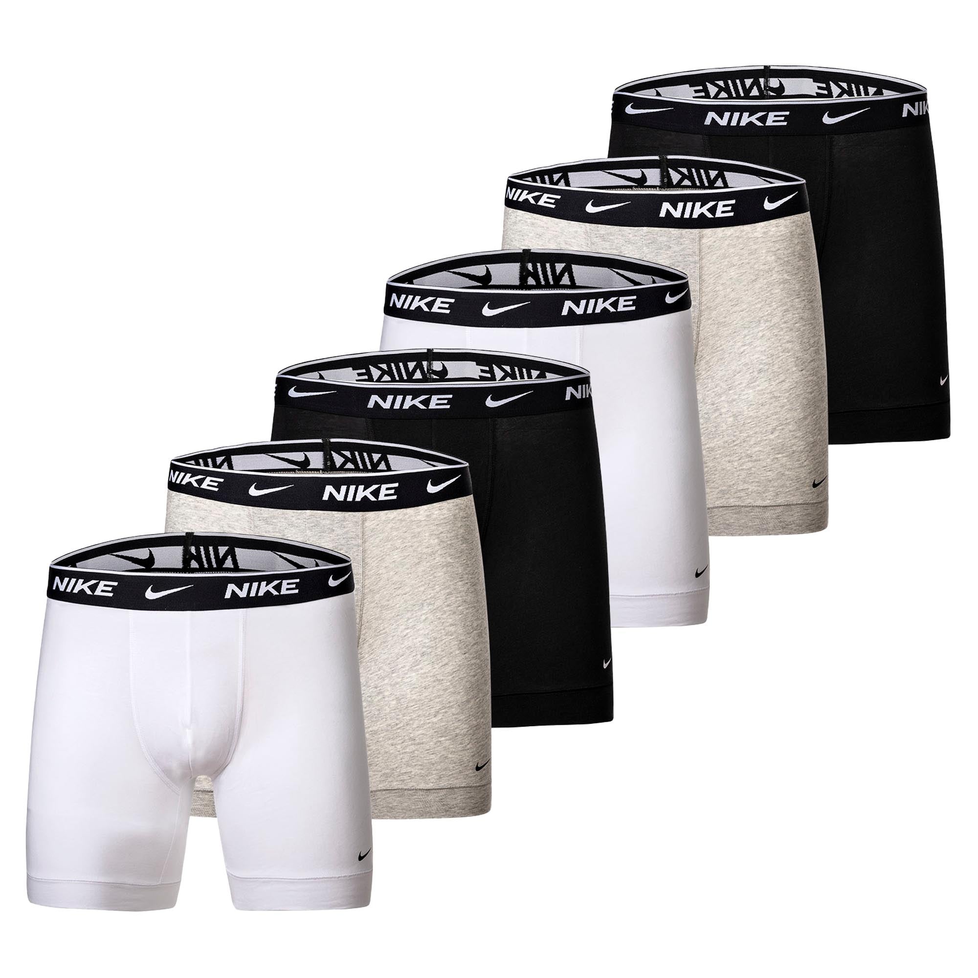 NIKE Herren Boxer Shorts, 6er Pack - Boxers, Cotton Stretch, einfarbig