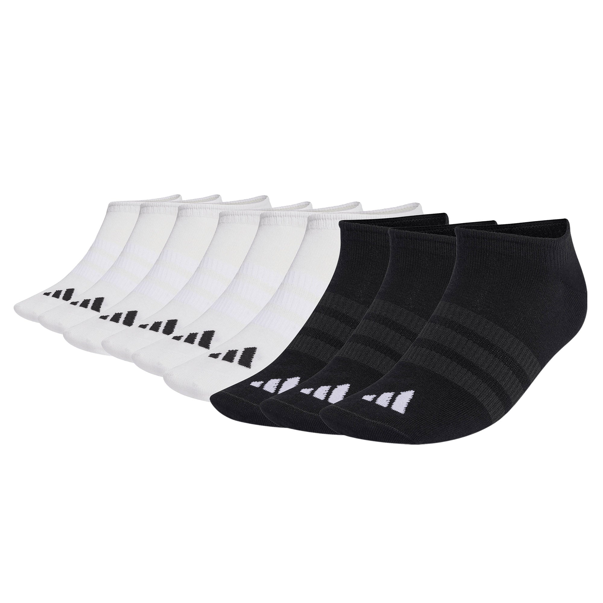 adidas unisex sneaker socks, 9-pack - Thin & Light Sportswear No-Show Socks, logo, single-coloured
