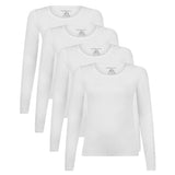 Bamboo basics Damen T-Shirt, 4er Pack - LARA Longsleeve, Unterhemd, Rundhals, uni