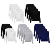 Bamboo basics Damen T-Shirt, 4er Pack - LARA Longsleeve, Unterhemd, Rundhals, uni