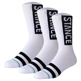 STANCE Unisex Socken, 3er Pack - OG Crew, Logo, Crew Socken mit Streifen