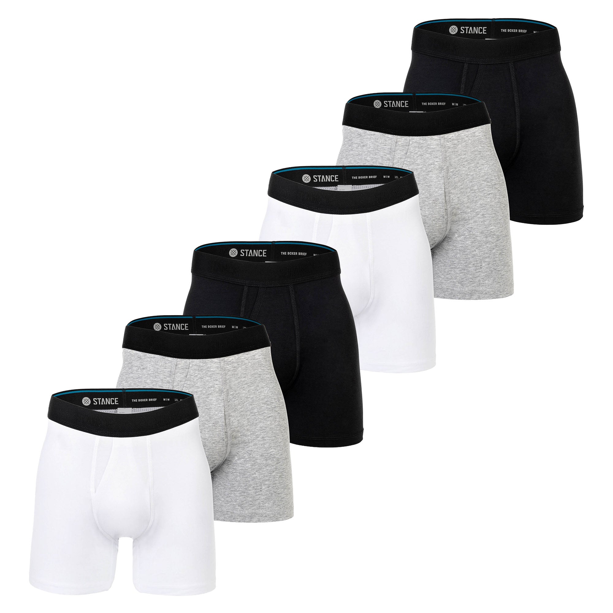 STANCE Herren Boxershorts, 6er Pack - Boxer Brief, Performance Boxershorts, Logobund