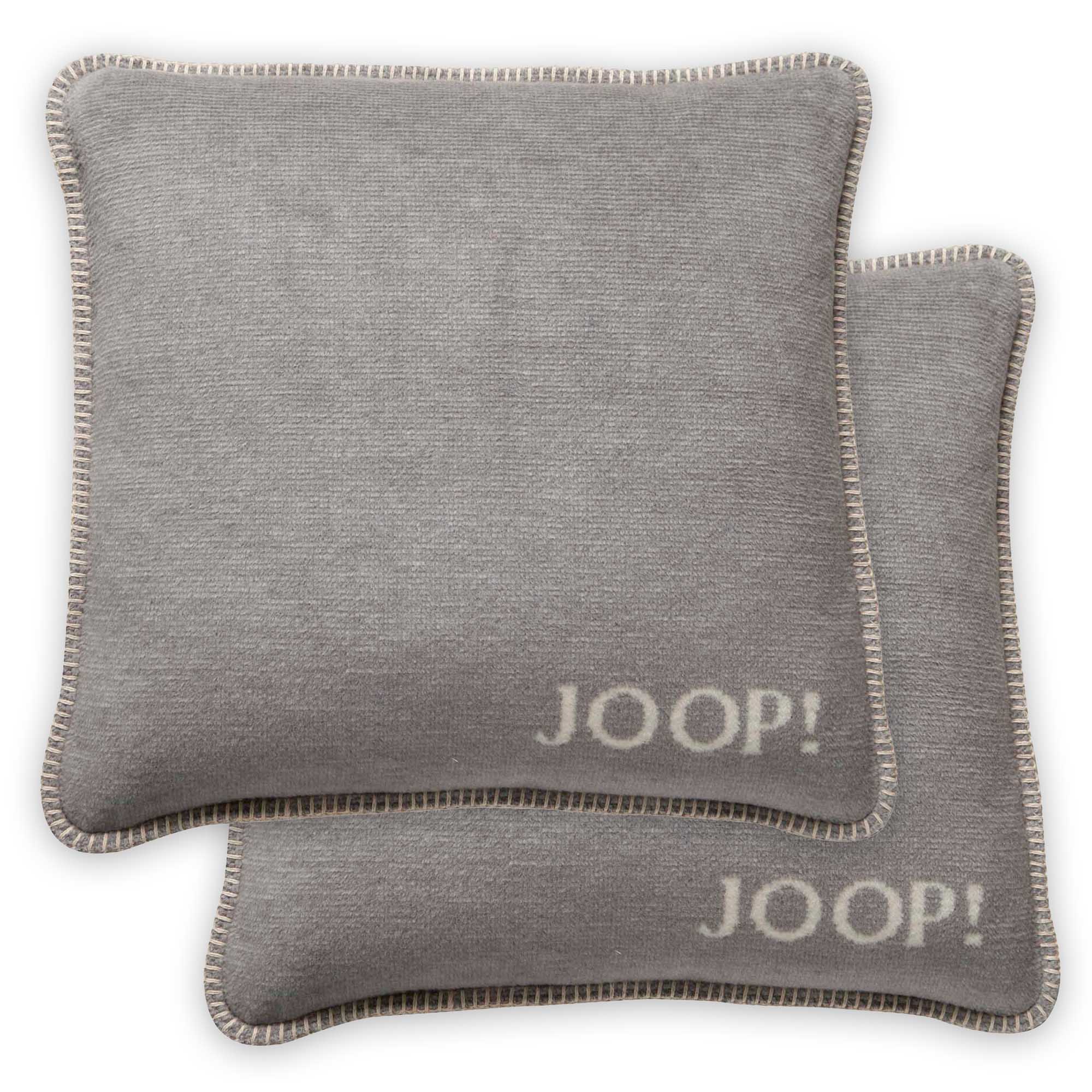 JOOP! Kissenhülle, 2er Pack - MDF Melange Doubleface, Logo