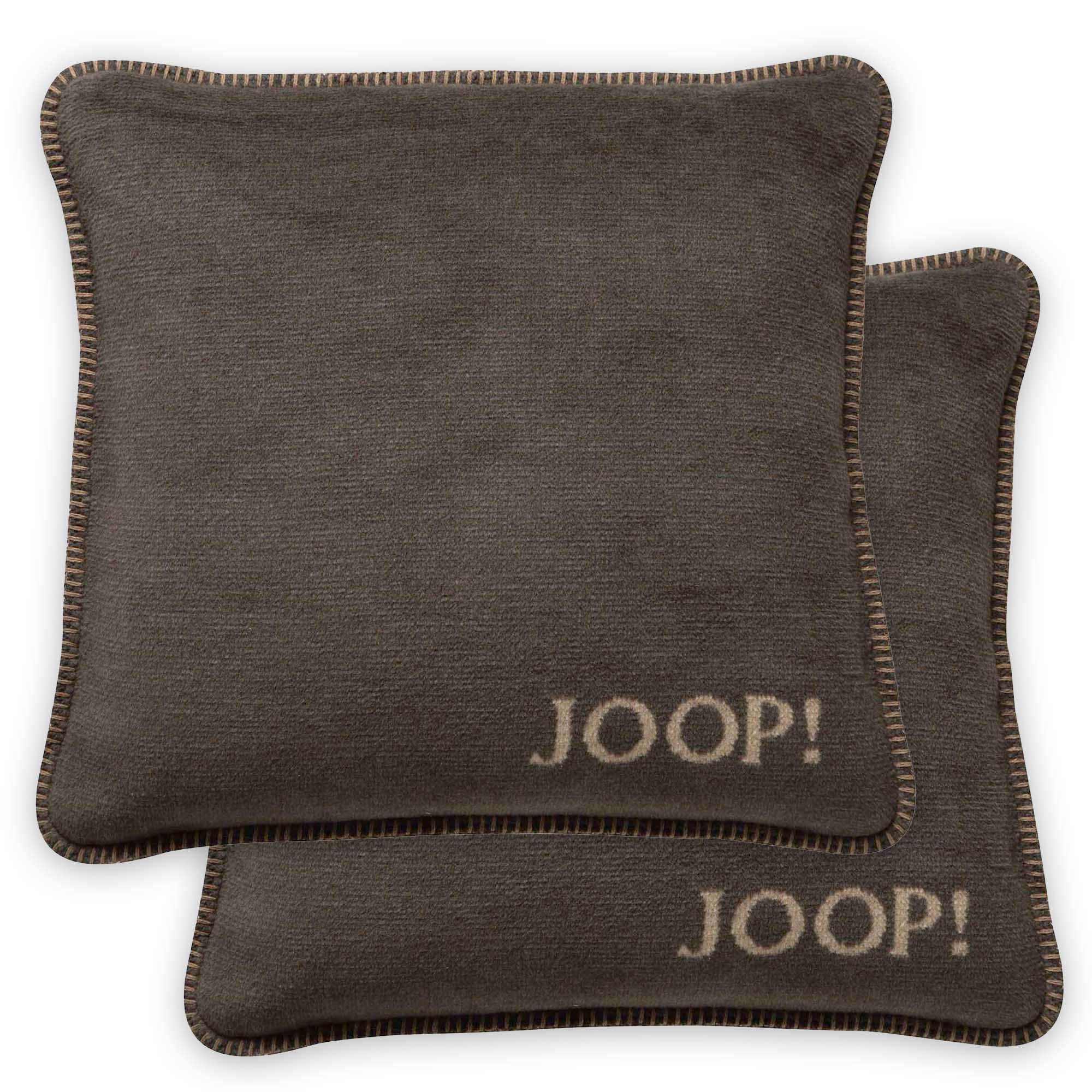 JOOP! Kissenhülle, 2er Pack - MDF Melange Doubleface, Logo