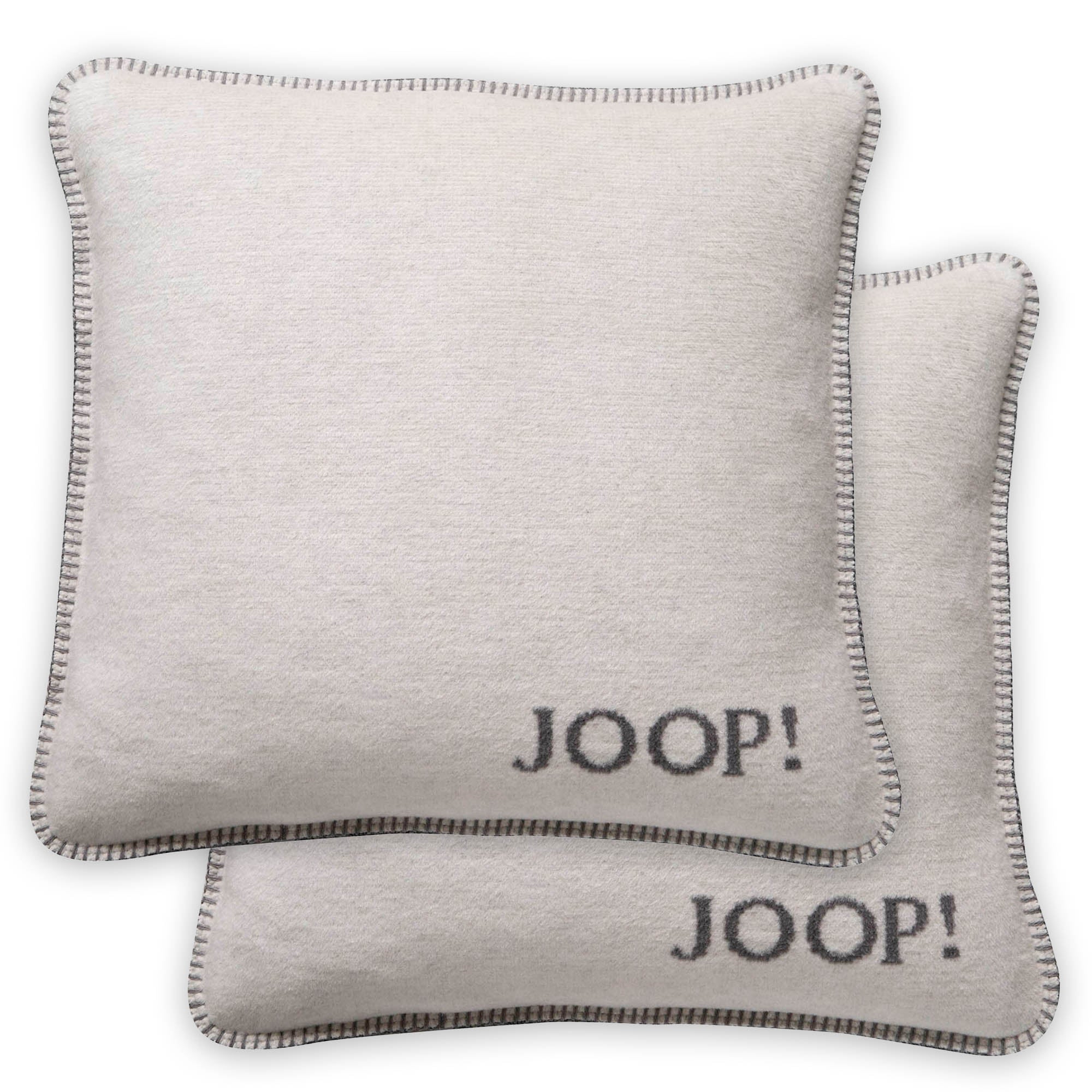 JOOP! Kissenhülle, 2er Pack - MDF Melange Doubleface, Logo