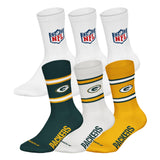 NFL Unisex Socken, 6er Pack - NFL Teams, 6Pack Crew Socks, Football, Logo, Baumwollmischung