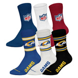 NFL Unisex Socken, 6er Pack - NFL Teams, 6Pack Crew Socks, Football, Logo, Baumwollmischung