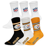 NFL Unisex Socken, 6er Pack - NFL Teams, 6Pack Crew Socks, Football, Logo, Baumwollmischung