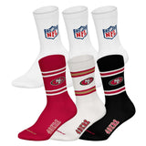 NFL Unisex Socken, 6er Pack - NFL Teams, 6Pack Crew Socks, Football, Logo, Baumwollmischung