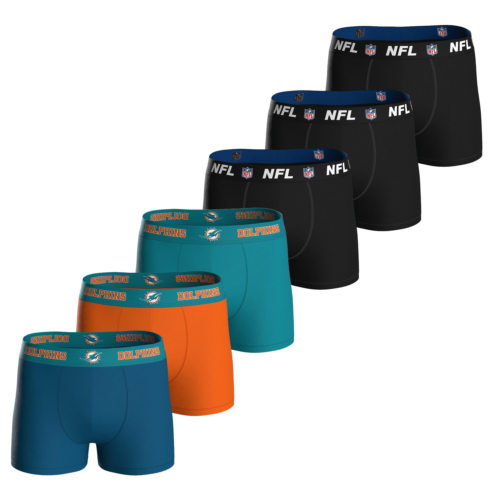 NFL Herren Boxershorts, 6er Pack - NFL Teams, Boxers, Football, Logo, Baumwollmischung
