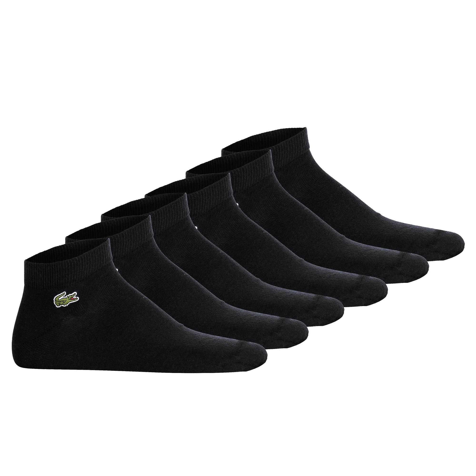 LACOSTE unisex sneaker socks, 6-pack - cotton blend, solid colour, logo