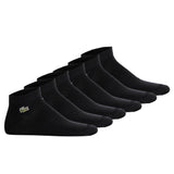 LACOSTE unisex sneaker socks, 6-pack - cotton blend, solid colour, logo