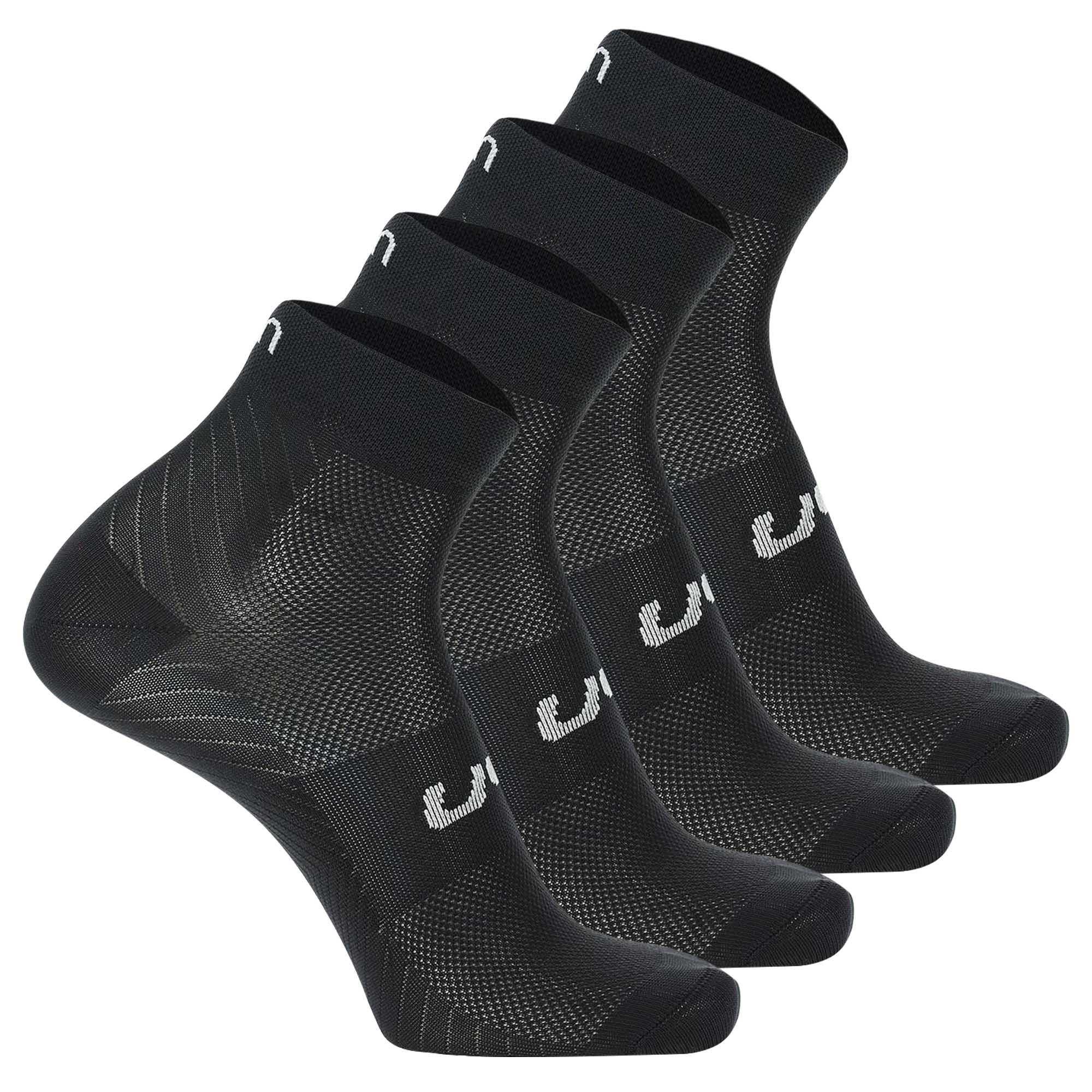 UYN Unisex Quarter Socken, 4er Pack - Essential Low Cut Socks, Logo, einfarbig