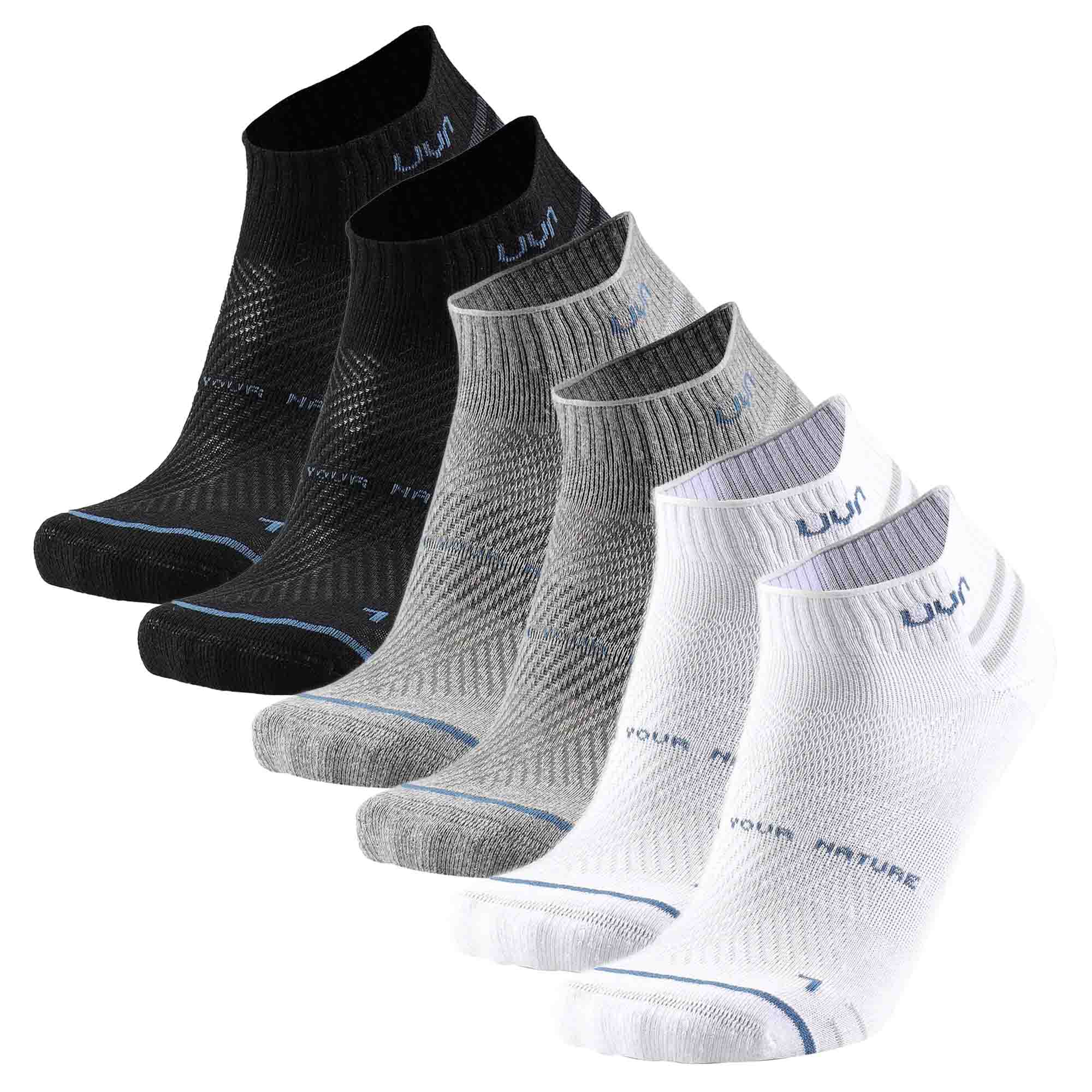 UYN Unisex Sneakersocken, 6er Pack - Everyday Low Cut Socks, Logo, einfarbig