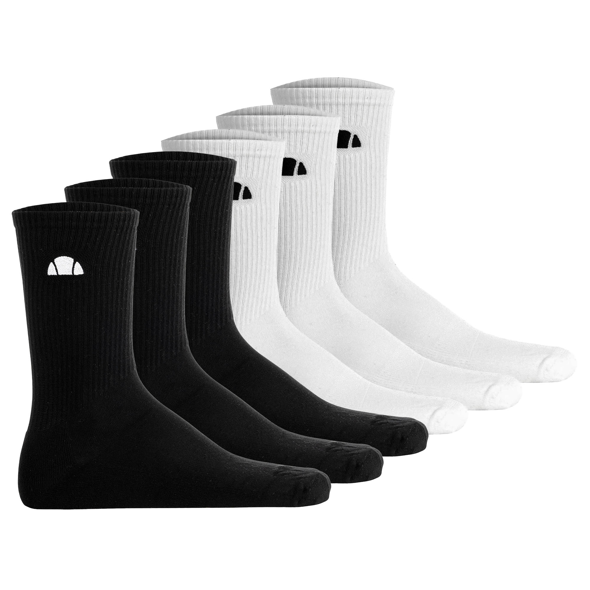 ellesse Unisex Socken, 6er Pack - ALACRE, Crew Socken, Logo, einfarbig