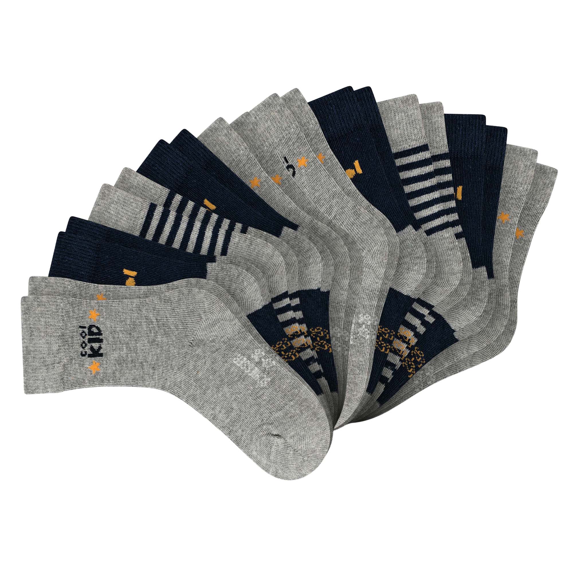 SCHIESSER Jungen Socken, 10er Pack - "Legwear Kids", Muster, Baumwolmischung