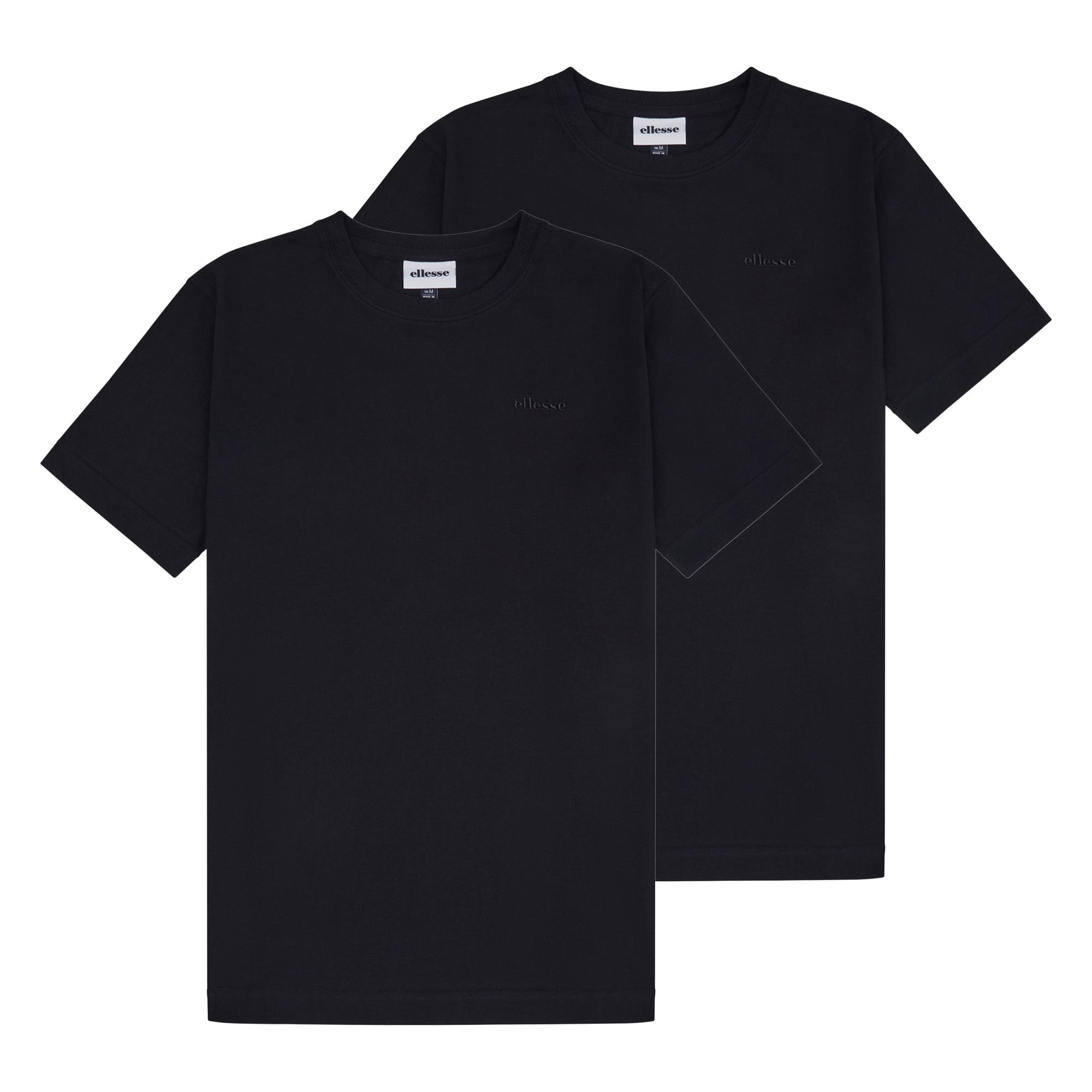 ellesse Herren T-Shirt 2er Pack - ACCIANO, Kurzarm, Rundhals, Logo, Baumwolle, einfarbig