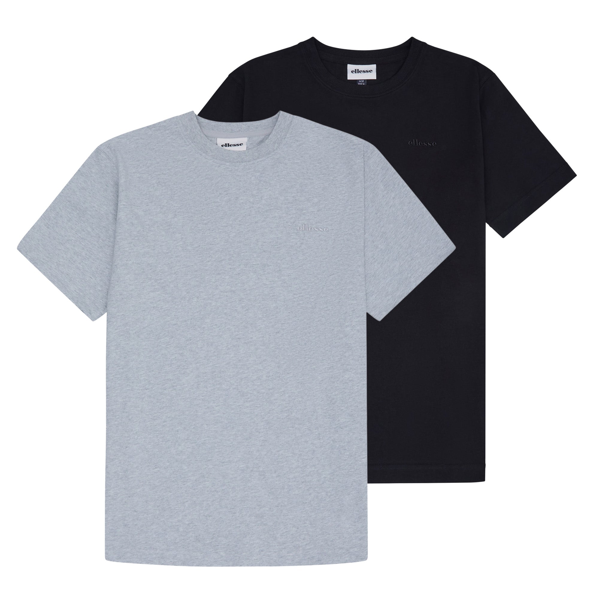 ellesse Herren T-Shirt 2er Pack - ACCIANO, Kurzarm, Rundhals, Logo, Baumwolle, einfarbig