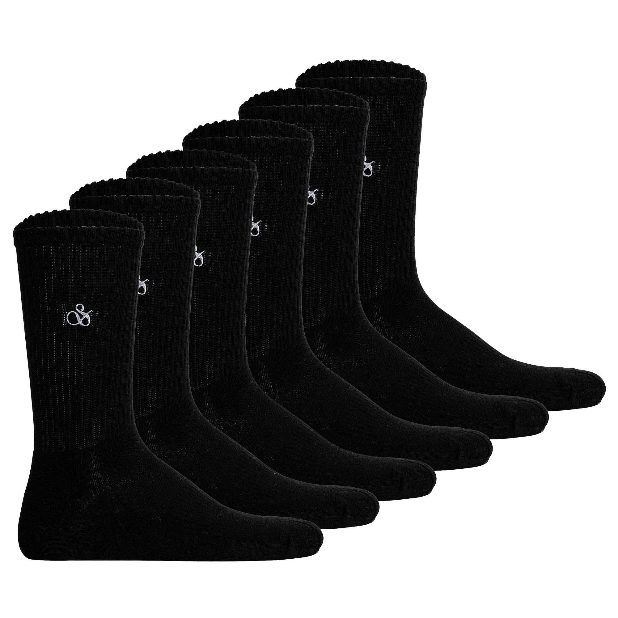 SCOTCH&SODA Herren Socken, 6er Pack - 1/2 Terry Cotton Crew, One Size, einfarbig