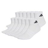 adidas Unisex Quarter Socken, 12er Pack - Cushioned Essentials Ankle Socks, Logo, gepolstert, einfarbig