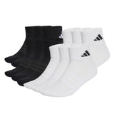 adidas Unisex Quarter Socken, 12er Pack - Cushioned Essentials Ankle Socks, Logo, gepolstert, einfarbig