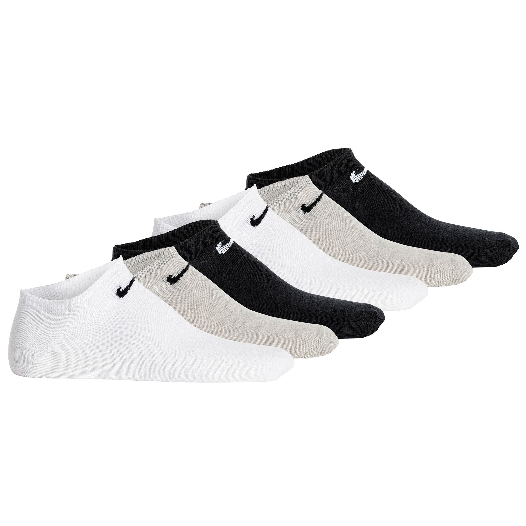 NIKE Unisex Sneakersocken, 6er Pack - Lightweight - No Show Sneaker, einfarbig, Logo