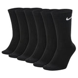 NIKE Unisex Tennissocken, 6er Pack - Cushioned - Training Crew Socks, einfarbig, Logo