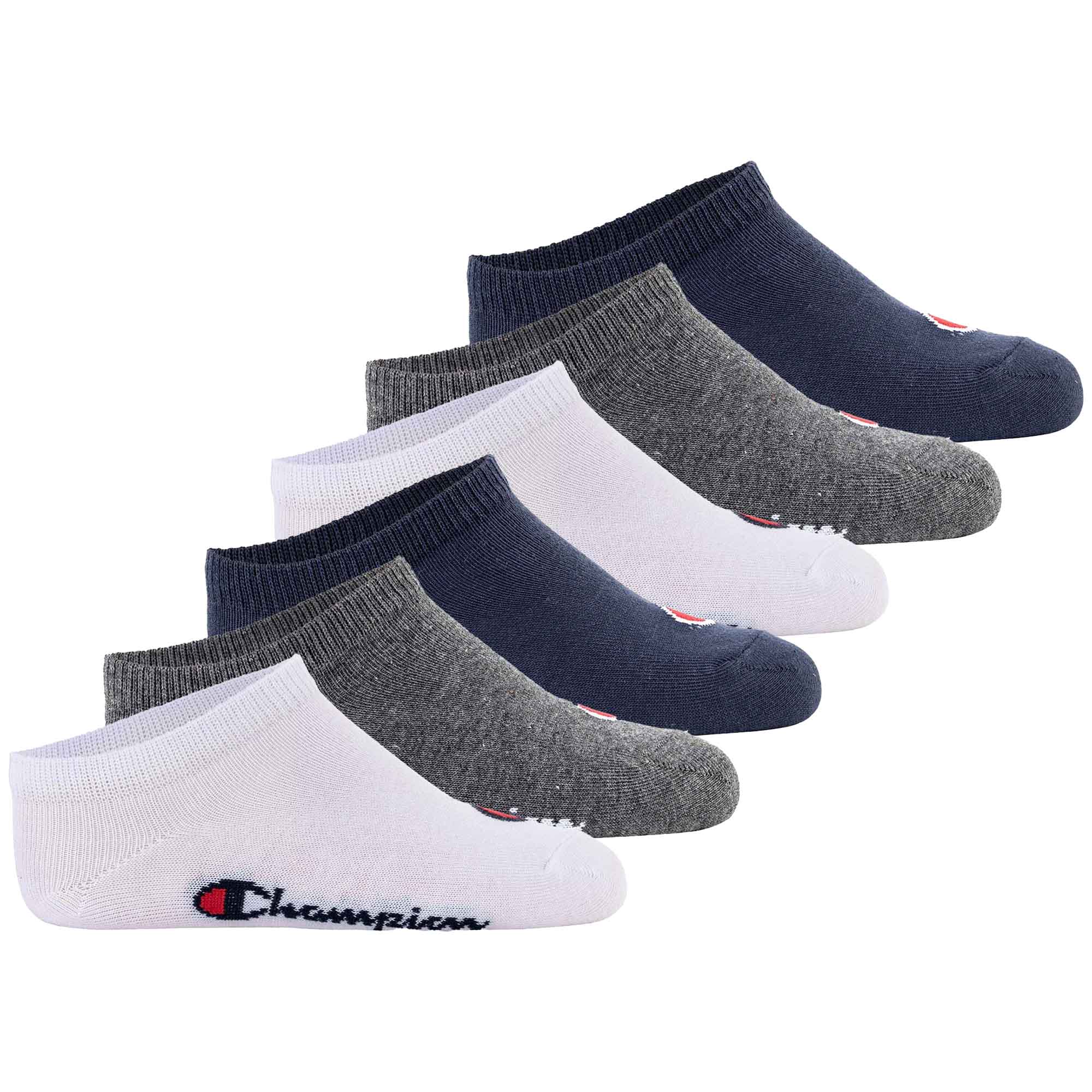 Champion Kinder Socken, 6er Pack - Sneaker Socken, Logo, einfarbig