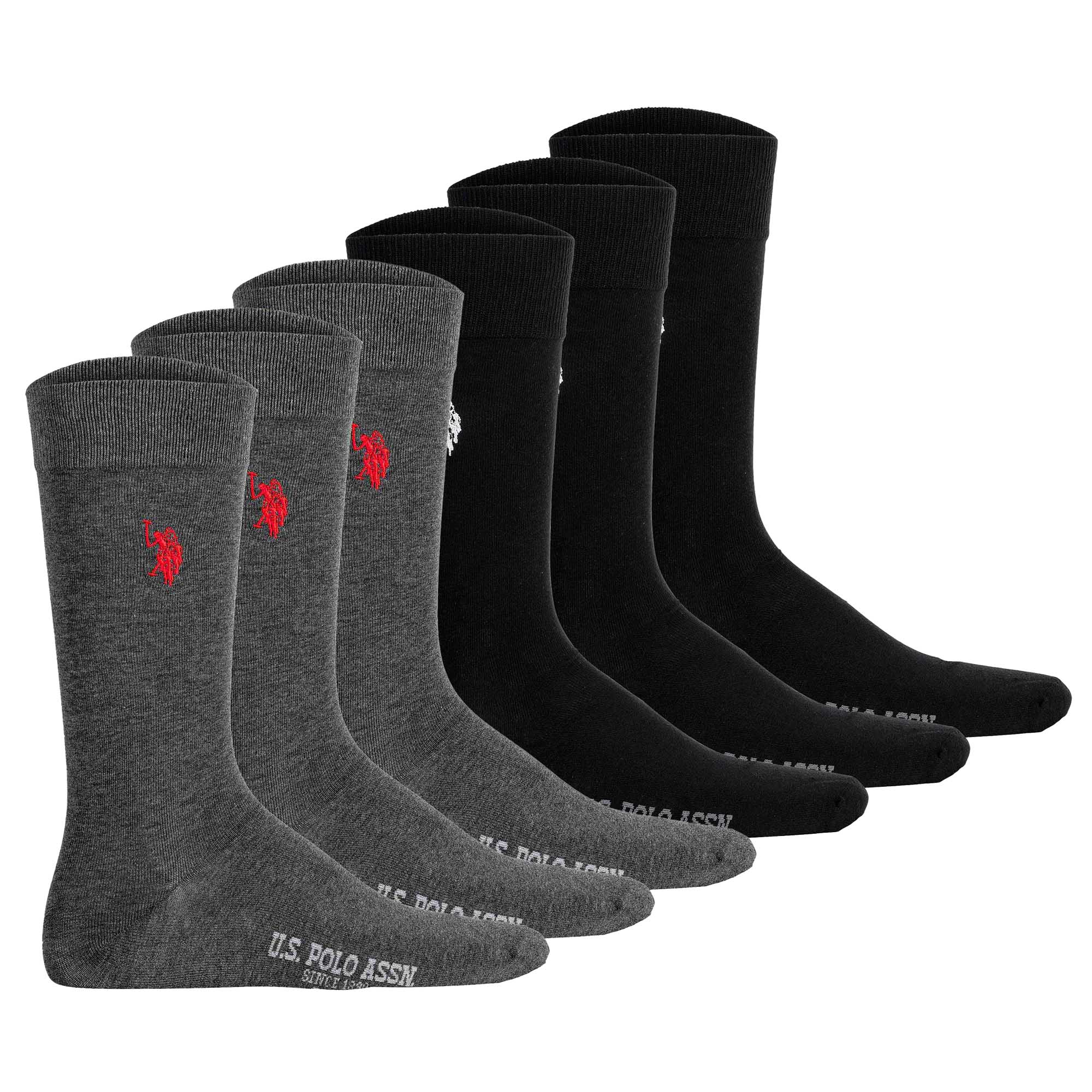U.S. POLO ASSN. Herren Socken, 6er Pack - Business-Socken, Logo, Baumwoll-Mix
