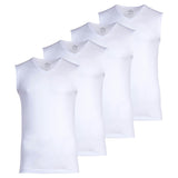RAGMAN Men's Undershirts, 4-Pack - Shirt, Cotton, V-Neck, solid color
