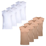 RAGMAN Herren Unterhemden, 4er Pack - Shirt, Baumwolle, V-Ausschnitt, einfarbig