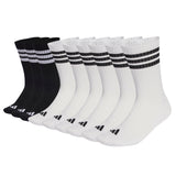adidas Unisex Socken, 9er Pack - 3-Stripes Cushioned Sportswear Crew Socks, Logo, Streifen, gepolstert