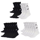 adidas Unisex Socks, 12-pack - Cushioned Crew Socks, Logo, padded, Solid Color
