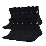 adidas Unisex Socken, 12er Pack - Cushioned Crew Socks, Logo, gepolstert, einfarbig