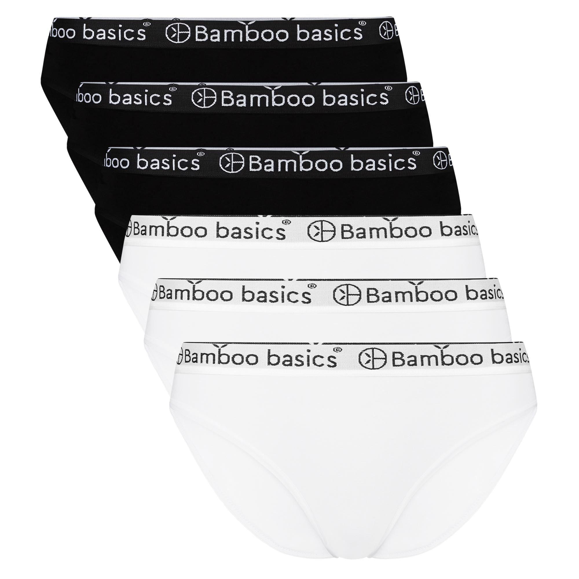 Bamboo basics Damen Slips YARA, 6er Pack - Logo-Bund, atmungsaktiv, Single Jersey