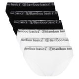 Bamboo basics Damen Slips YARA, 6er Pack - Logo-Bund, atmungsaktiv, Single Jersey